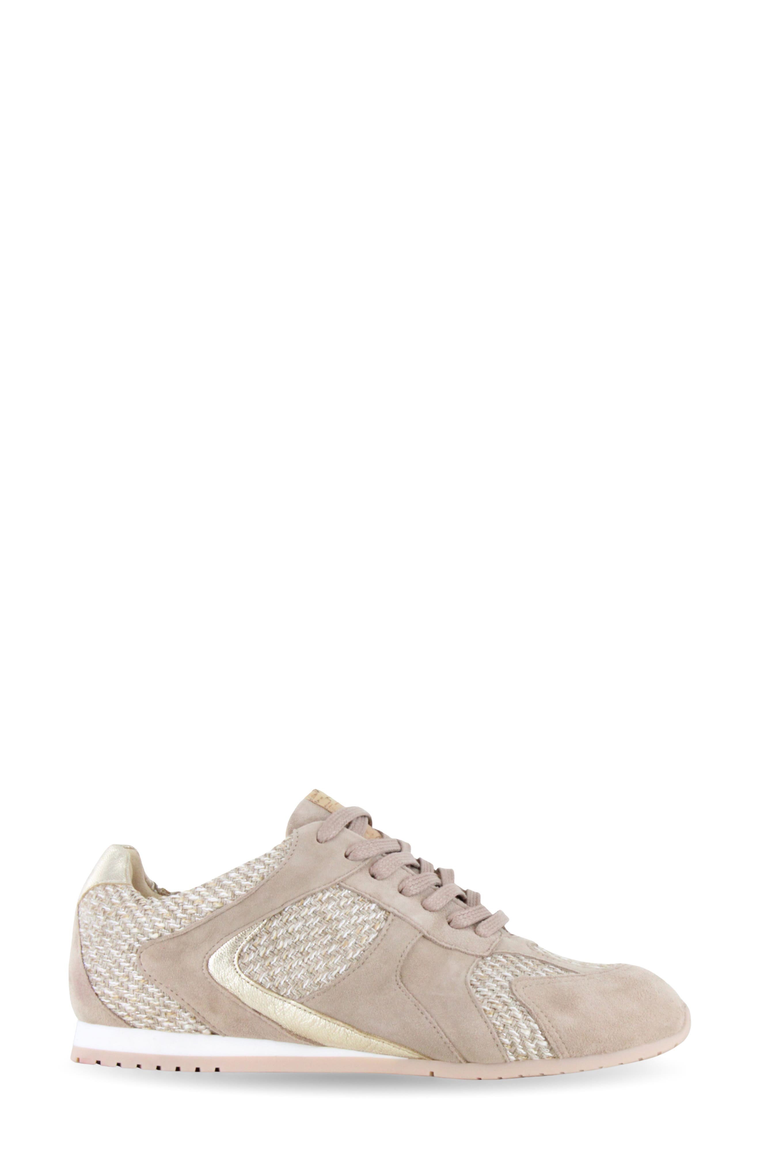 Horizon Sneaker, Alternate, color, GOLD SUEDE RAFFIA