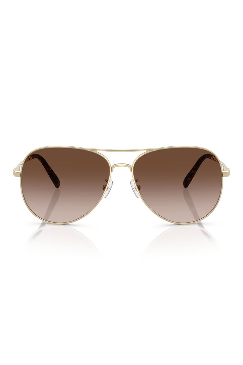 58mm Pilot Sunglasses, Main, color, LIGHT GOLD / BROWN GRADIENT