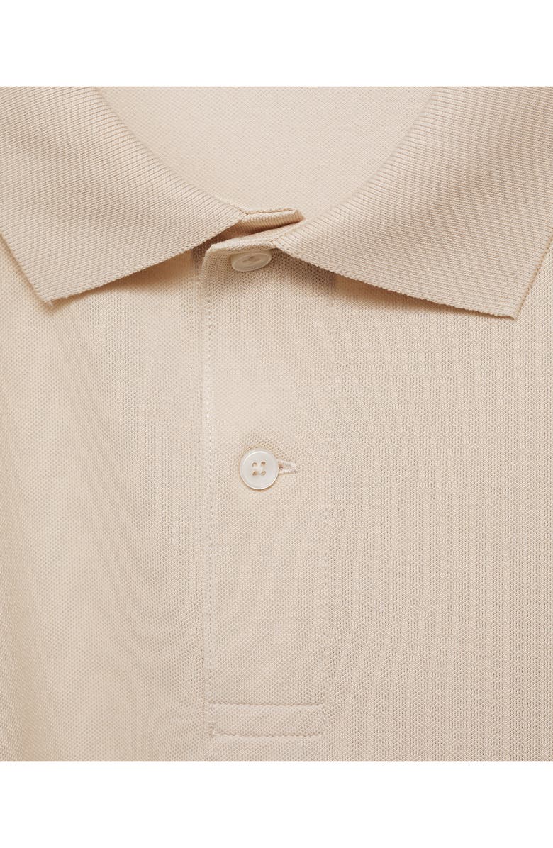 MANGO Relaxed Fit Polo Shirt, Alternate, color, Ecru