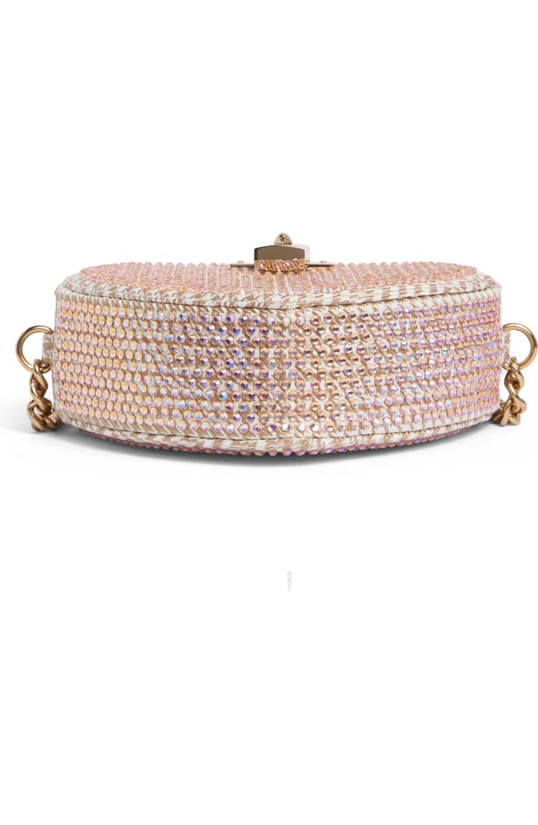 Kurt Geiger London Brixton Crystal Heart Box Clutch, Alternate, color, Beige Oth
