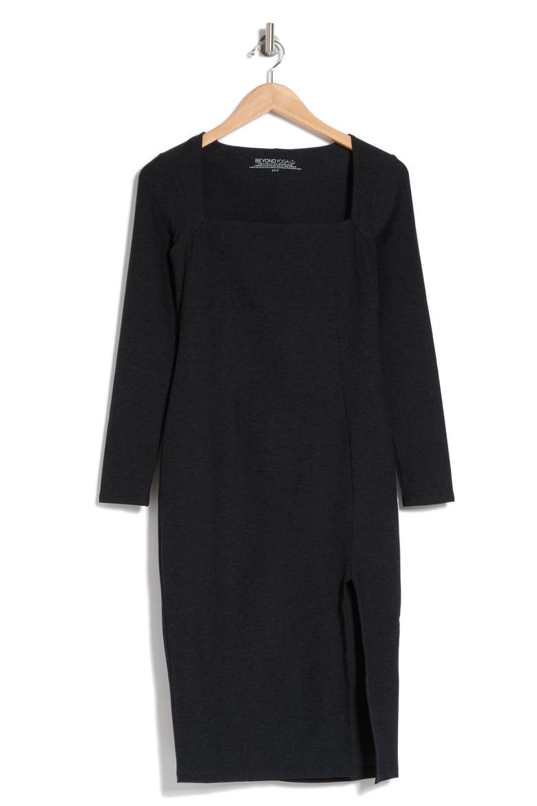Impress Space Dye Long Sleeve Midi Dress, Alternate, color, DARKEST NIGHT