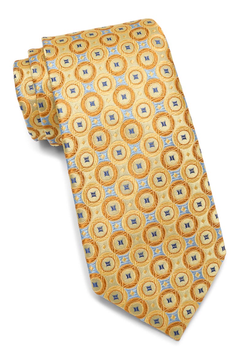 Abingdon Connected Circles Tie, Main, color, YELLOW