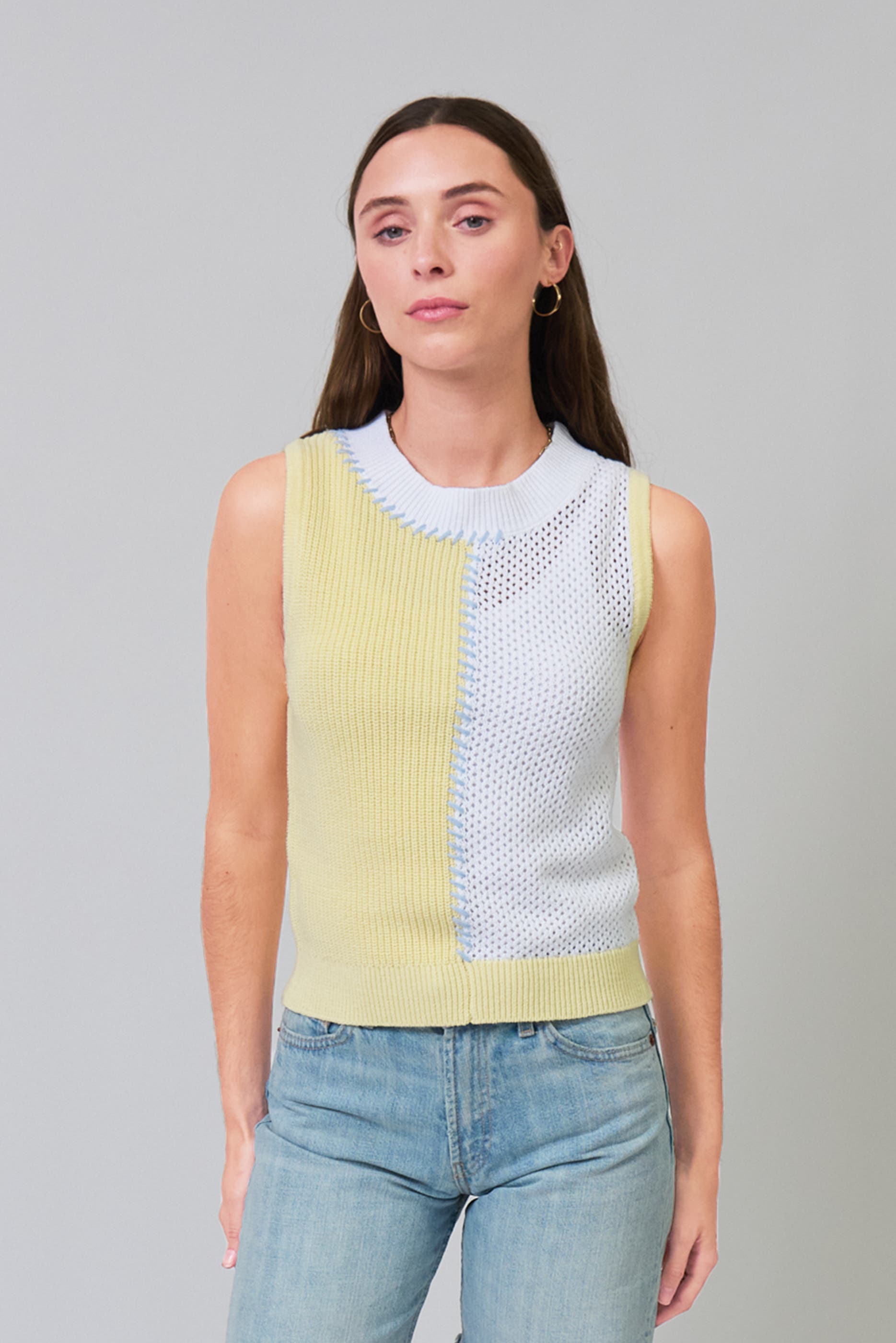 Birdie Two Toned Whipstitch Shell