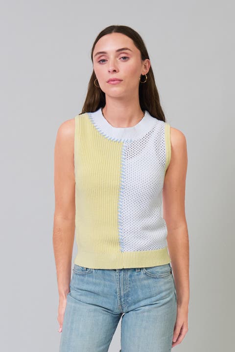 Birdie Two Toned Whipstitch Shell