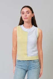 Central Park West Birdie Two Toned Whipstitch Shell