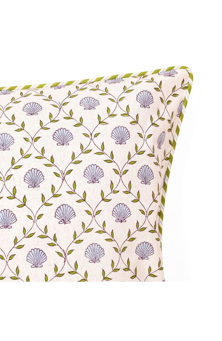 Inner Child Seashell Blockprint Pillow - Cover + Insert, Alternate, color, Blue