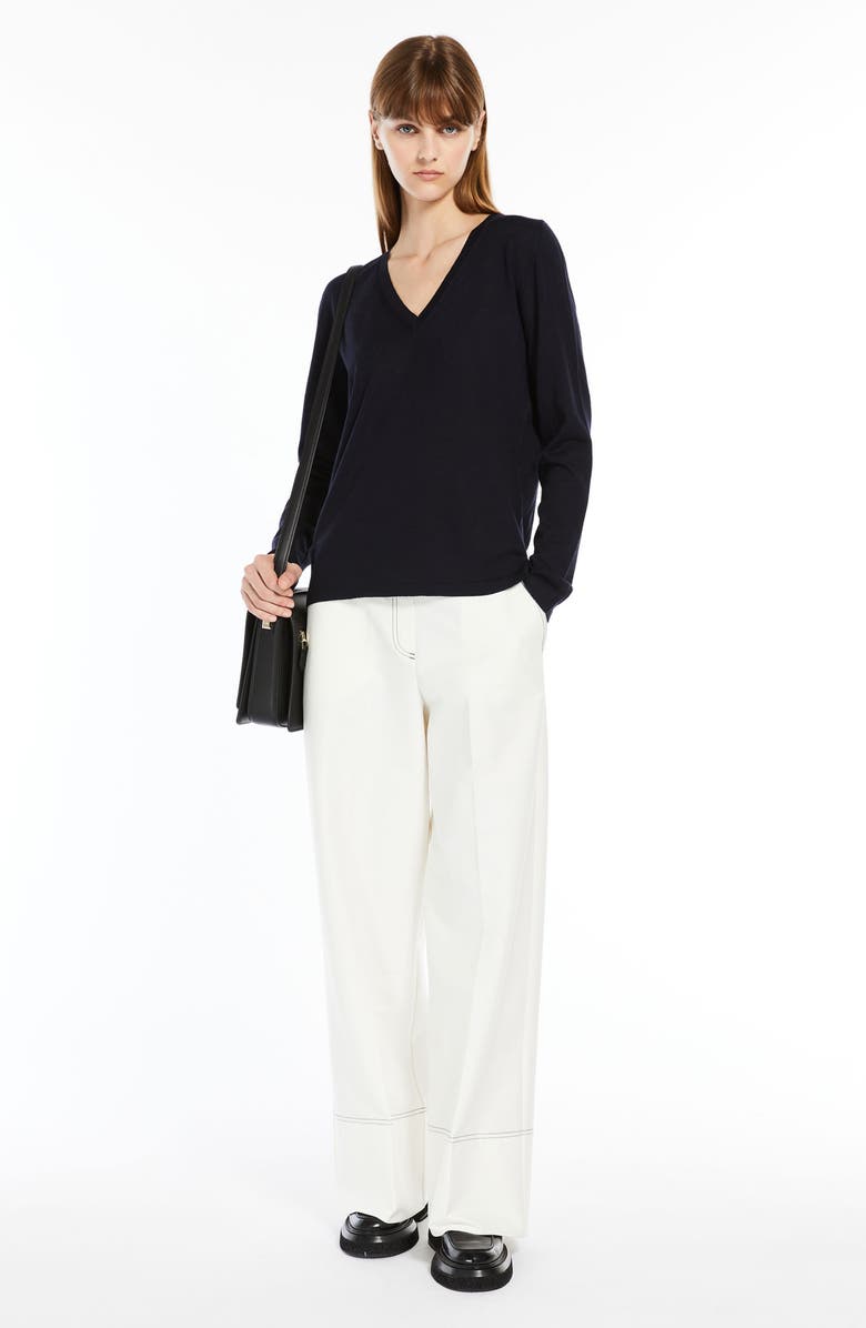 Max Mara Leisure Cavour V-Neck Virgin Wool Sweater, Alternate, color,