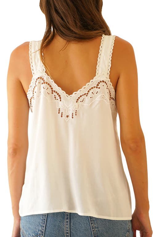 Paneros Clothing Iris Embroidered Camisole In Sugar White