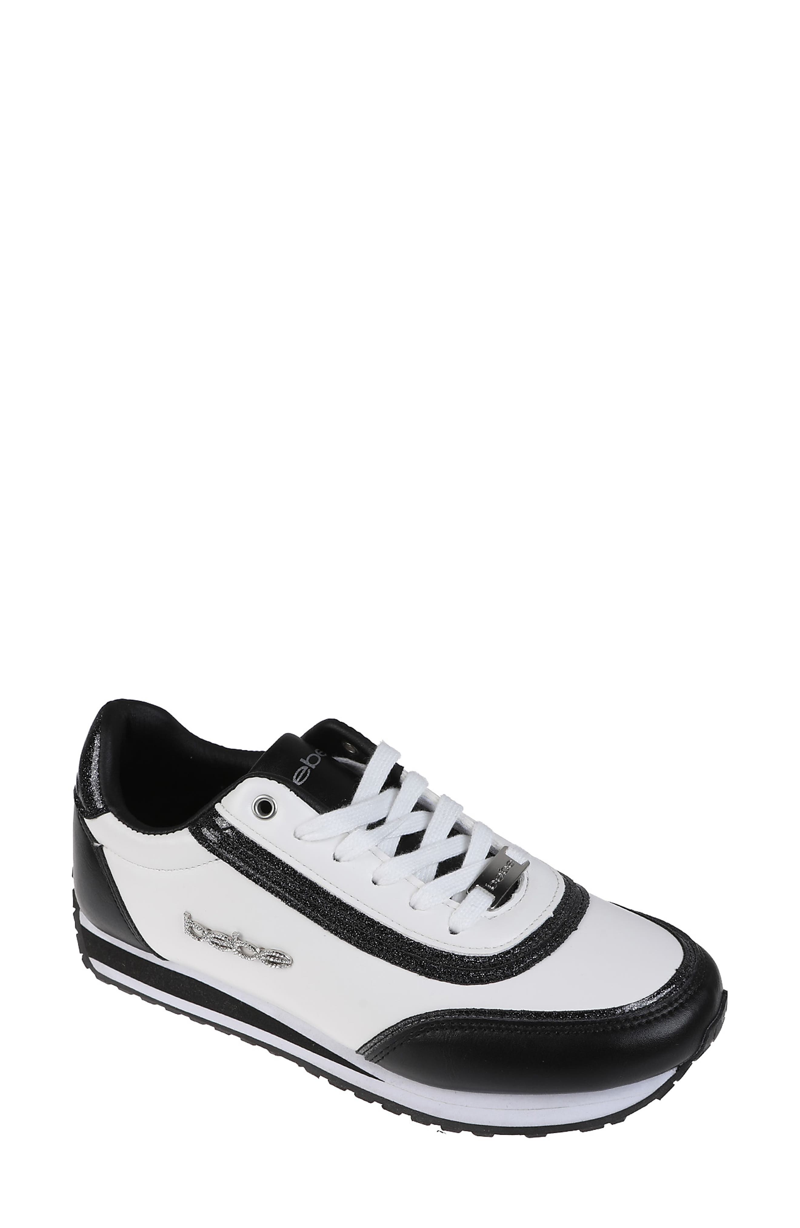 bebe Mixed Media Jogger Sneaker, Main, color, 