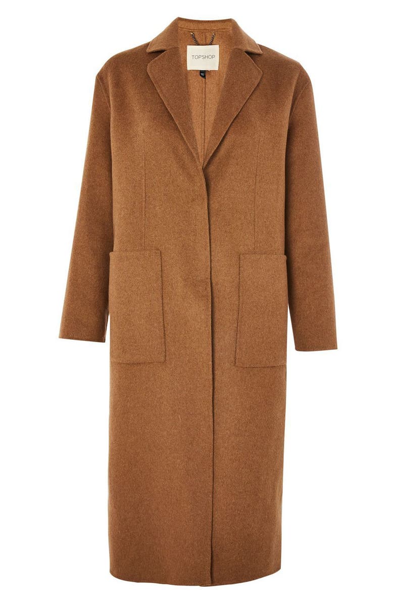 Topshop Long Coat, Alternate, color, 