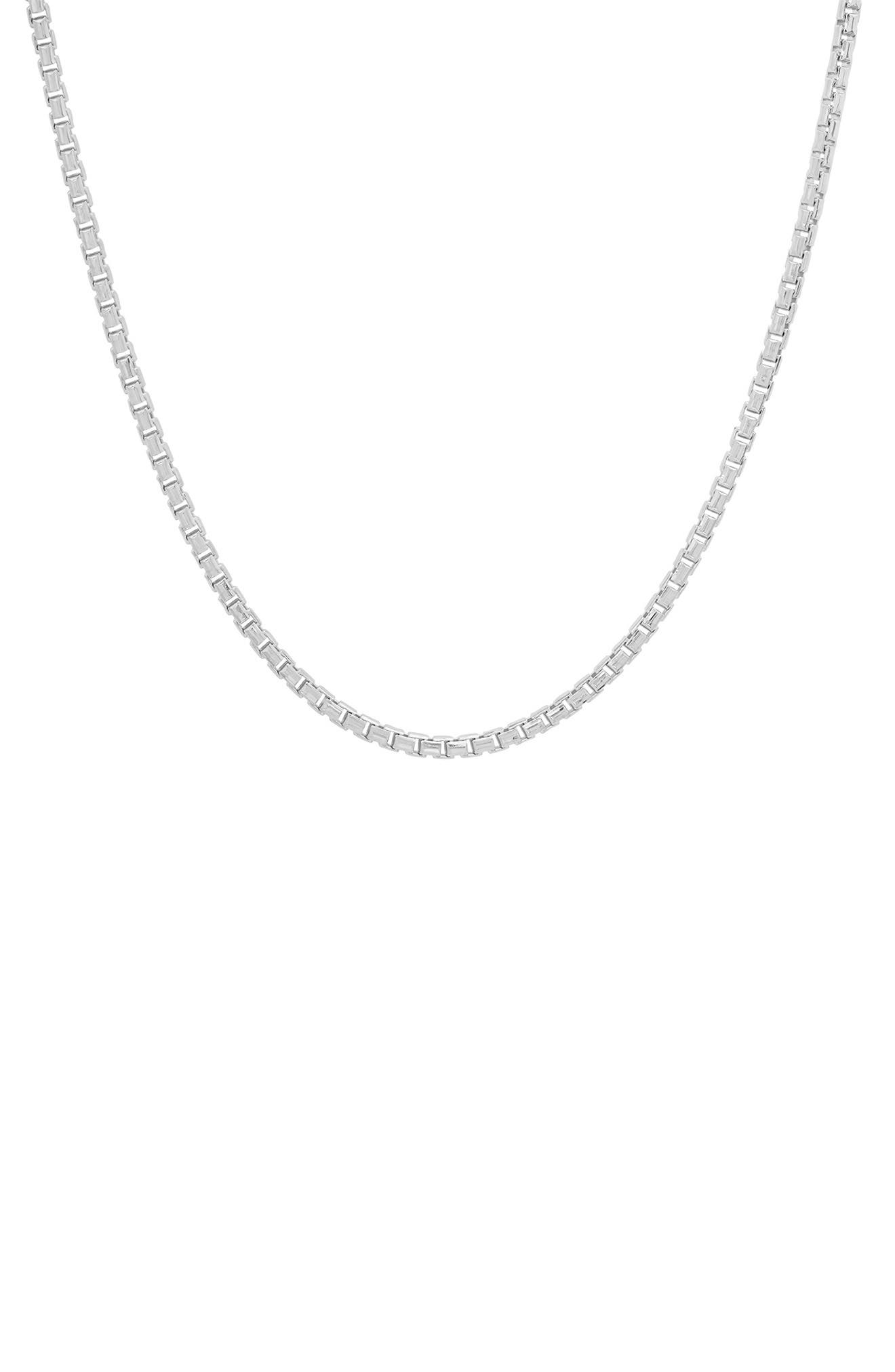 Queen Jewels Sterling Silver Italian Round Box Chain Necklace