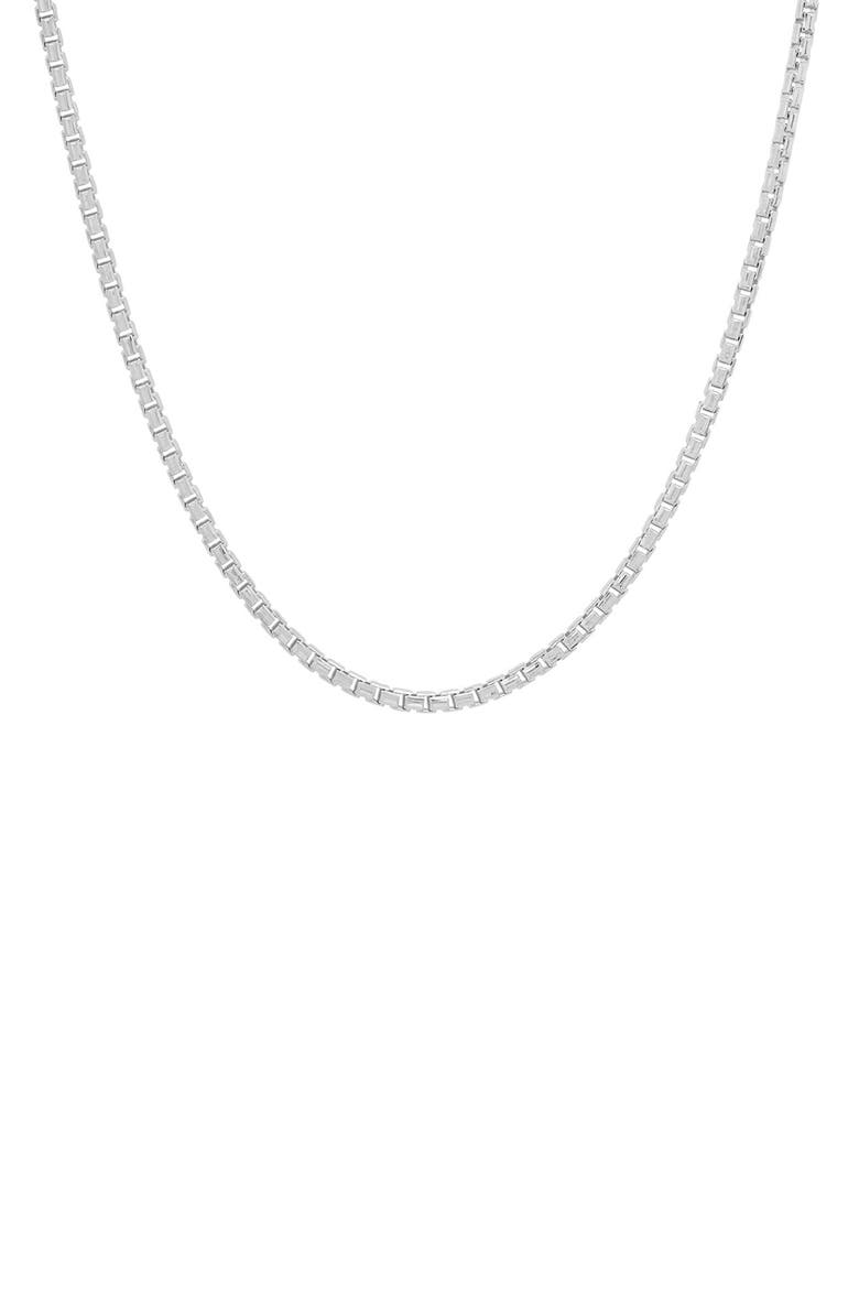 Sterling Silver Italian Round Box Chain Necklace, Main, color, SILVER