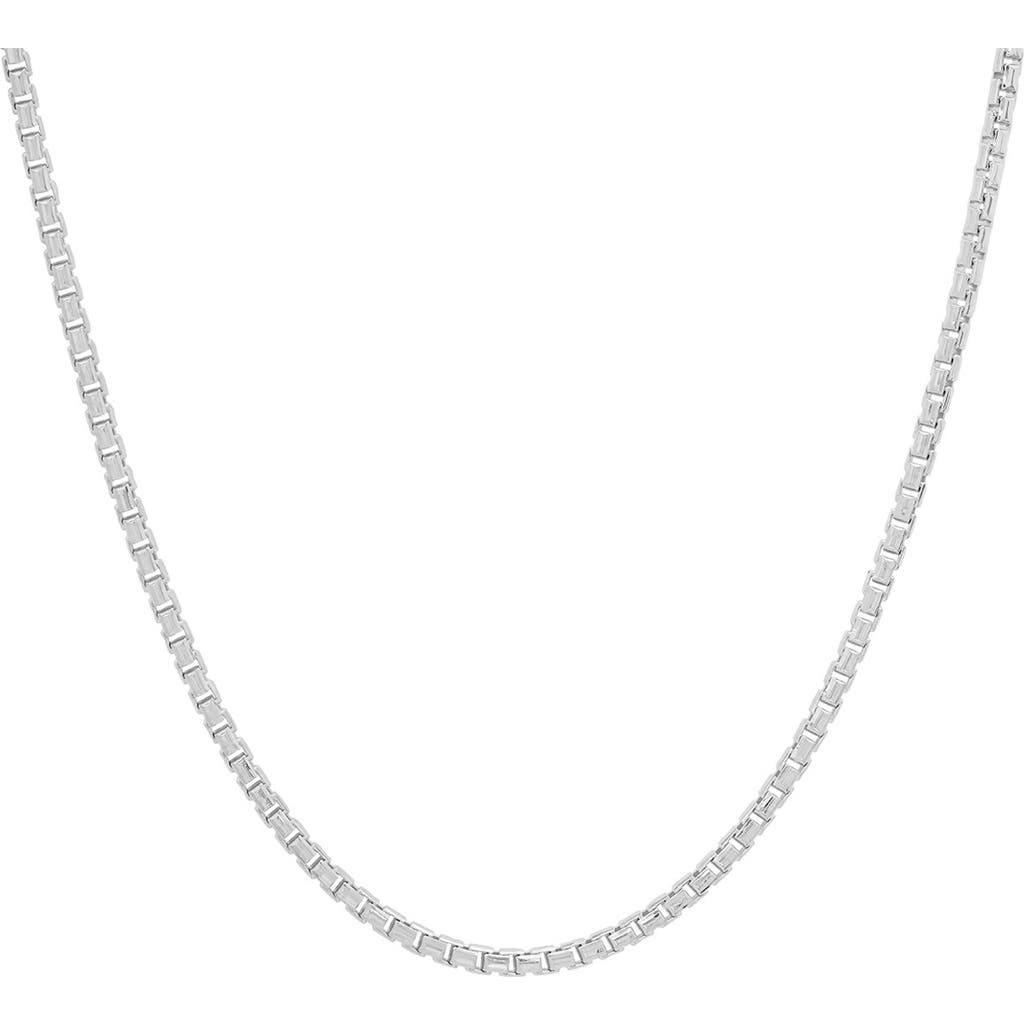 Queen Jewels Sterling Silver Italian Round Box Chain Necklace at Nordstrom Rack, Size 20"
