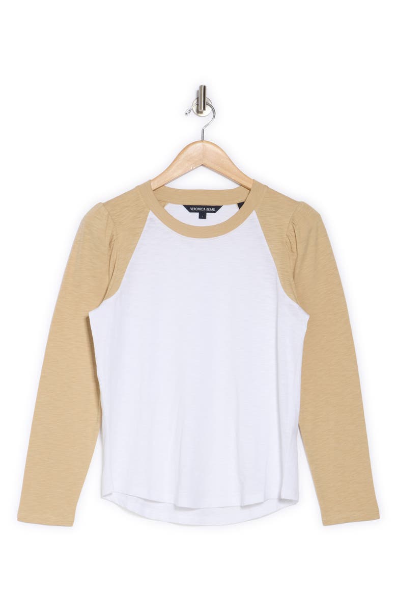 Veronica Beard Mason Colorblock Long Sleeve Cotton Baseball T-Shirt, Alternate, color, 