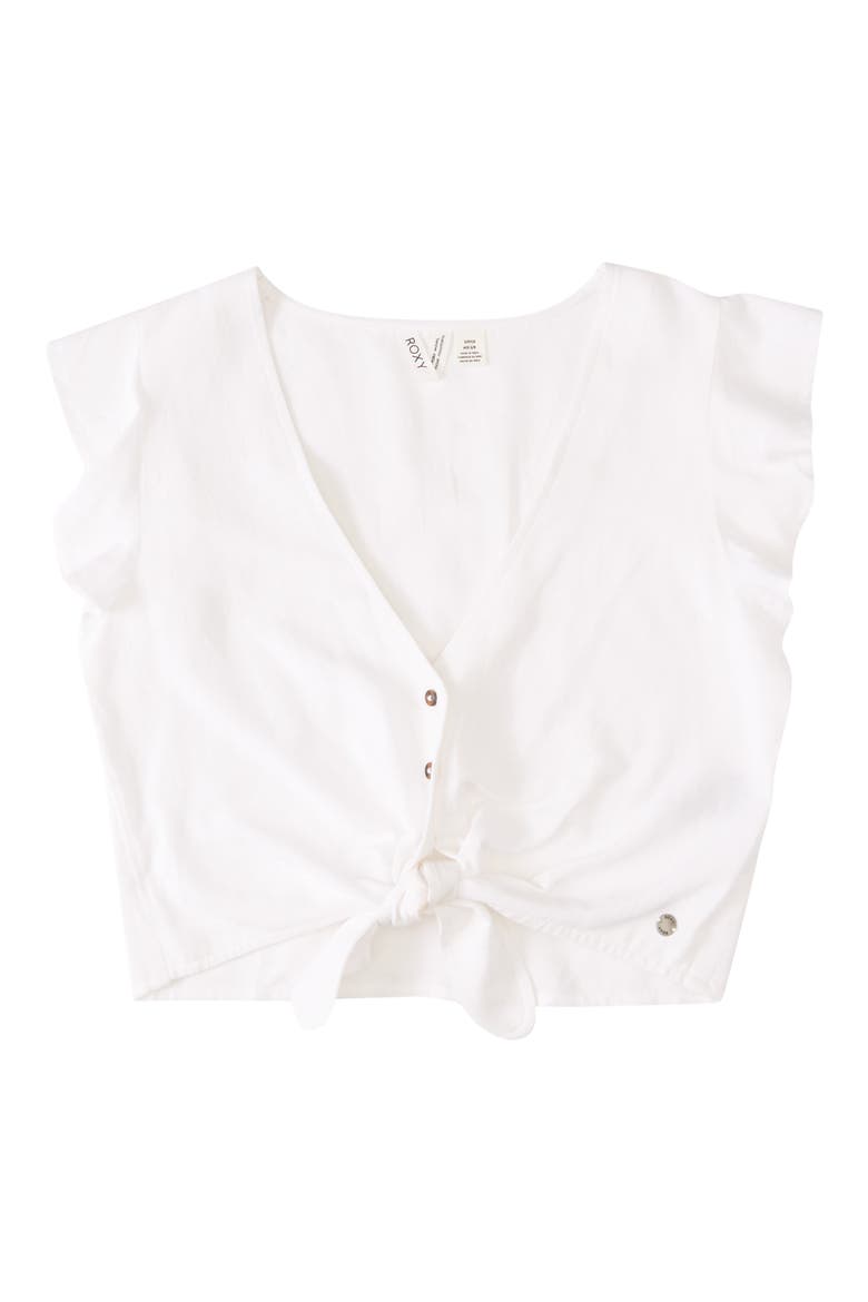 Sweeter Than This Tie Front Crop Top, Alternate, color, SNOW WHITE