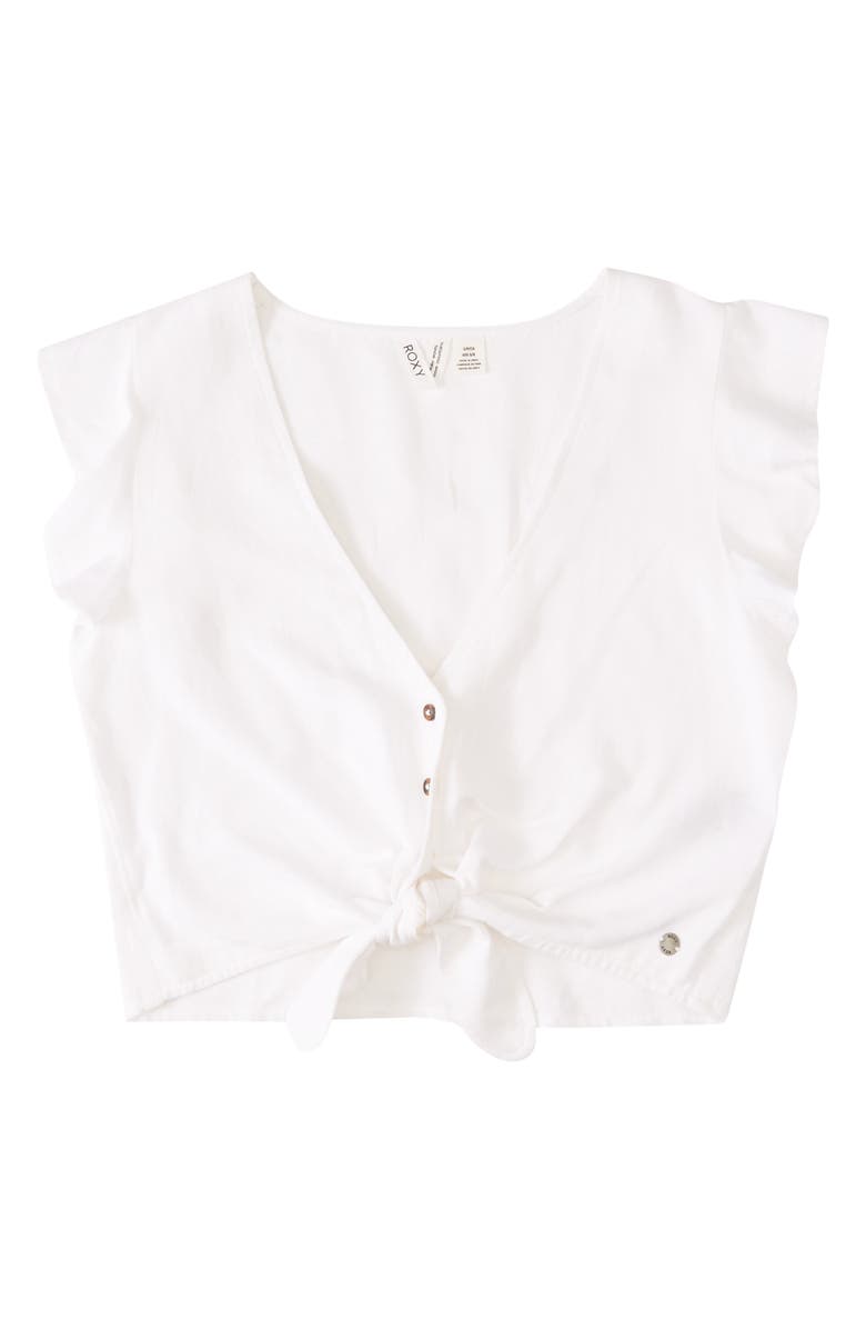 Roxy Sweeter Than This Tie Front Crop Top, Alternate, color, 