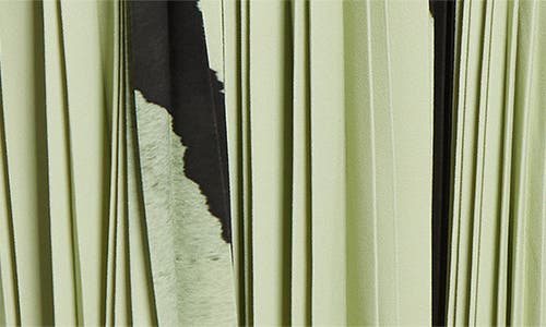 Jason Wu Collection Watercolor Floral Pleated Matte Crepe A-line Dress In Black