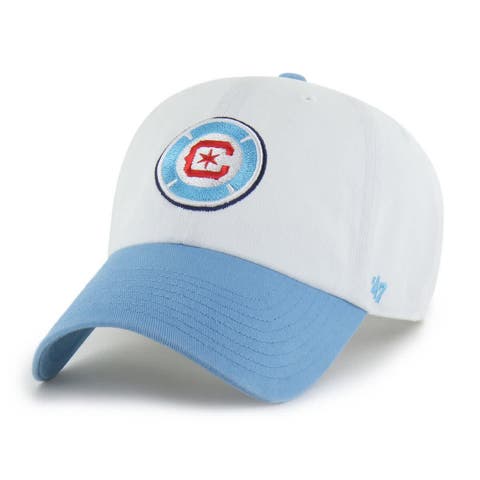 Men's '47  White/Light Blue Chicago Fire Two-Tone Clean Up Adjustable Hat