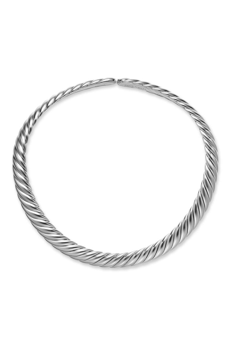 Sculpted Cable Flex Necklace in Sterling Silver, 11mm, Alternate, color, SILVER