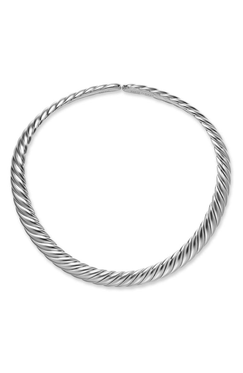 David Yurman Sculpted Cable Flex Necklace in Sterling Silver, 11mm, Alternate, color, Silver