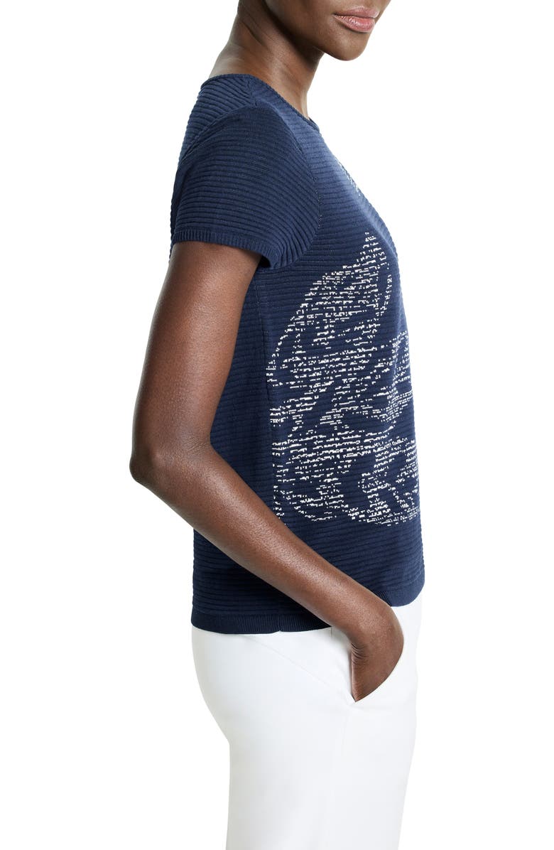 NIC+ZOE Midnight Garden Short Sleeve Sweater, Alternate, color, Indigo Multi