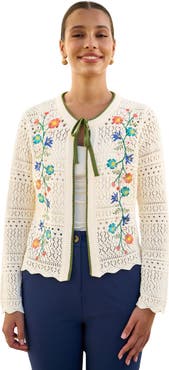 Yumi Crochet Knitted Tie Front Cardigan