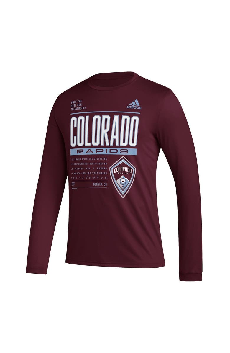 adidas Men's adidas Burgundy Colorado Rapids Club DNA Long Sleeve AEROREADY T-Shirt, Alternate, color, Burgundy