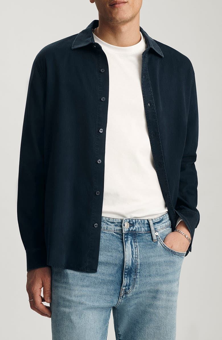 Mavi Jeans Regular Fit Button-Up Shirt, Main, color, Blue Nights