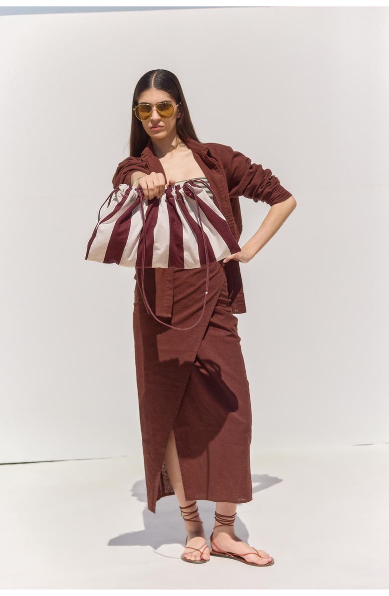 Gottex Beach Life Terra Sarong Style Wrap Skirt Cover-Up, Alternate, color, Brown