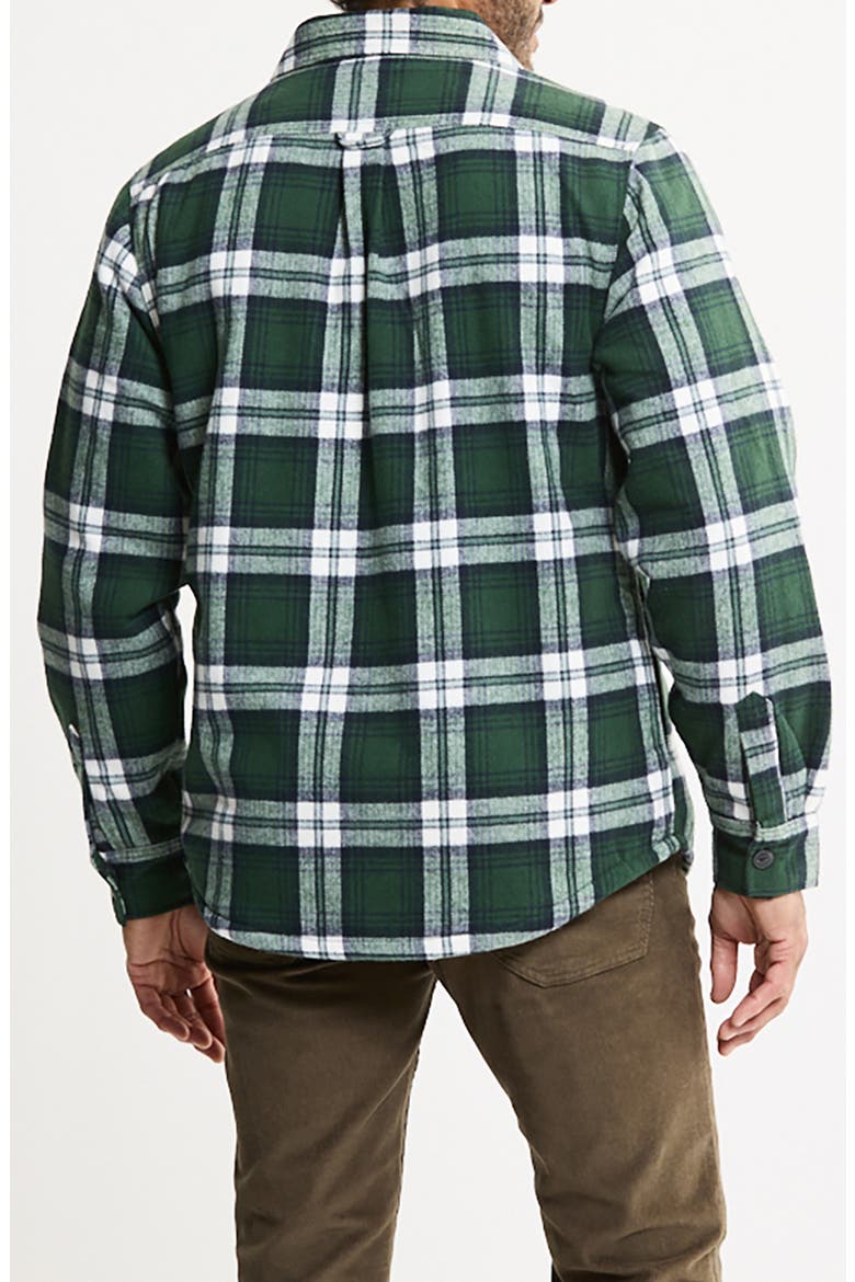 Flannel Shirt Jacket with Faux Fur Lining, Alternate, color, PLAID GREEN
