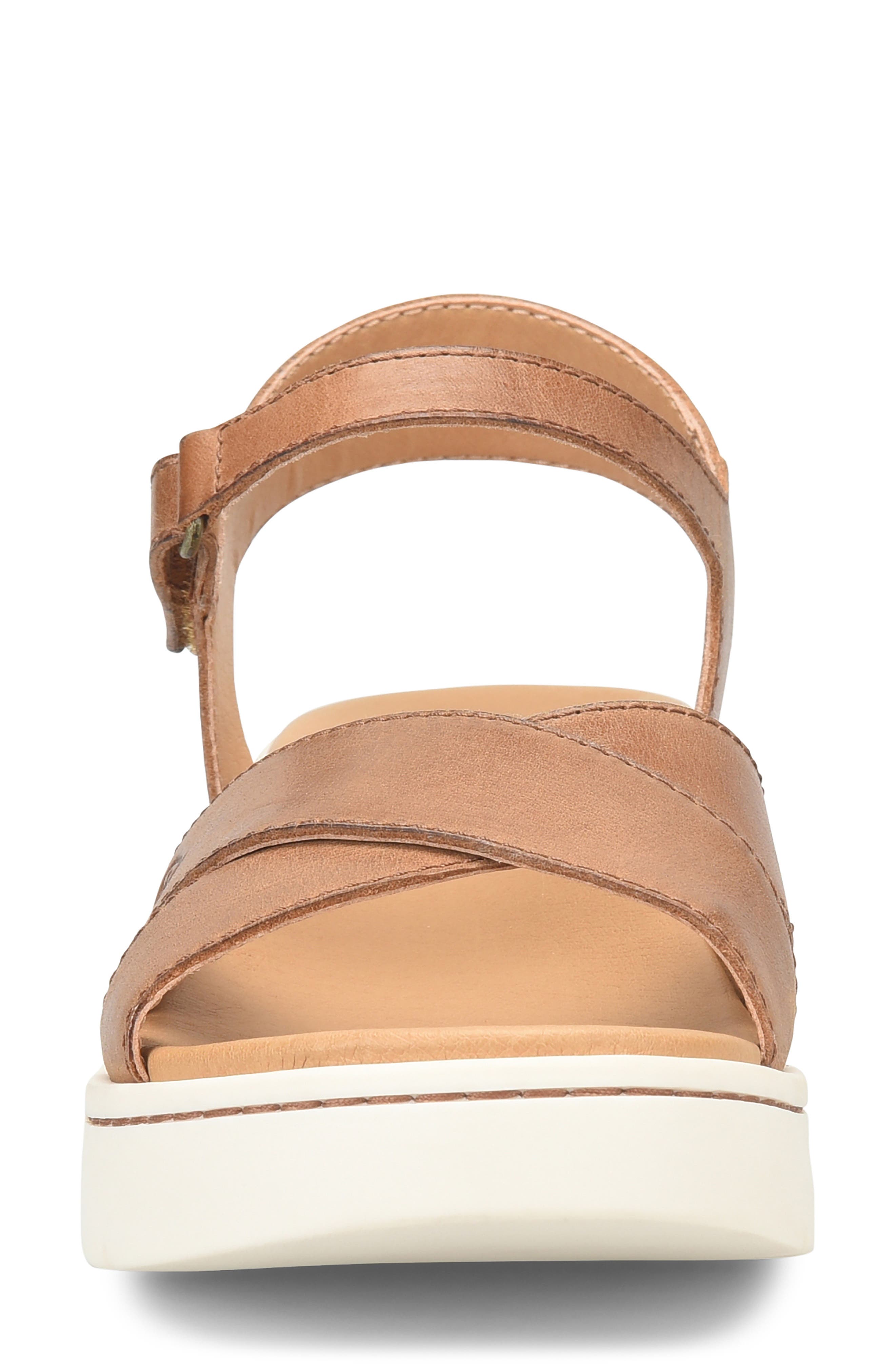 Børn Katrina Ankle Strap Platform Wedge Sandal, Alternate, color, Tan Leather