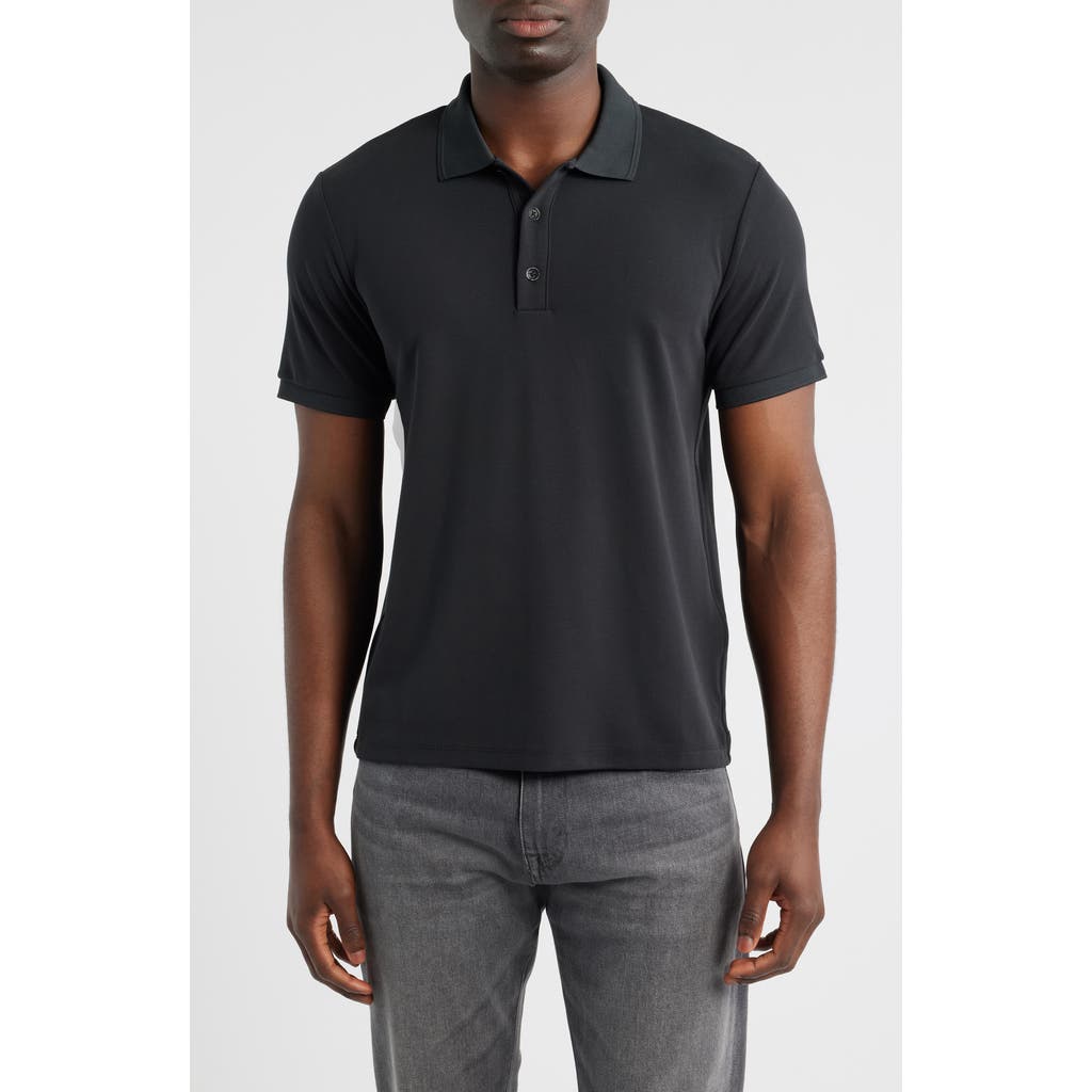Rag & Bone Slim Fit Tech Piqué Polo In Black