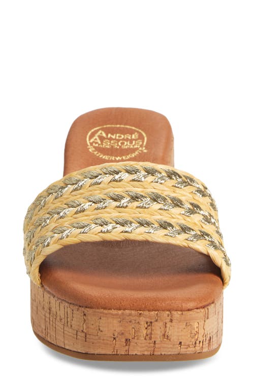 Andre Assous André Assous Cypress Raffia Platform Slide Sandal