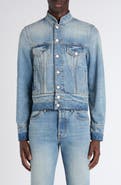 McQueen Band Collar Denim Jacket