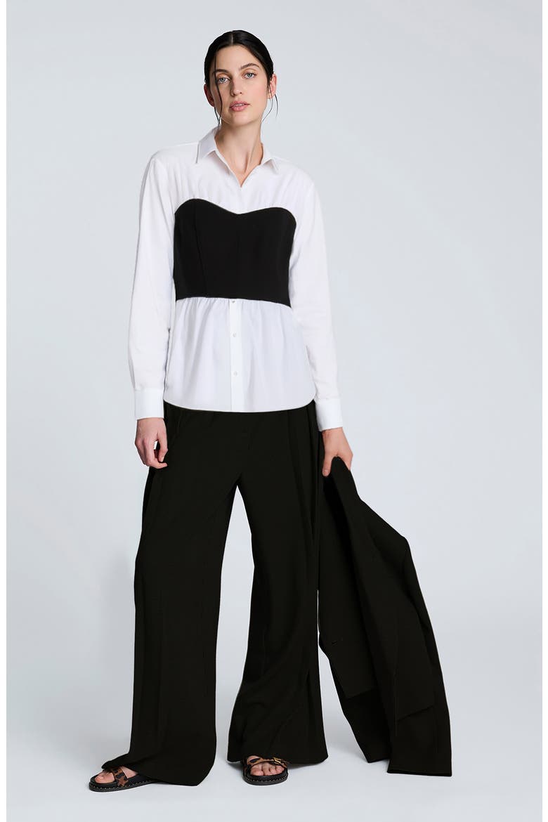 Bustier Poplin Shirt, Alternate, color, PURE WHITE