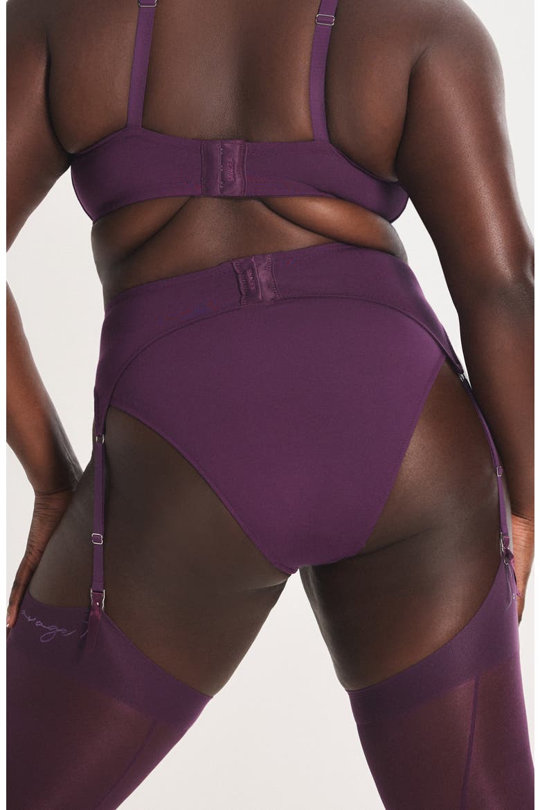 Swirly Girly Garter Belt, Alternate, color, MIDNIGHT PURPLE/ BROWN BRICK
