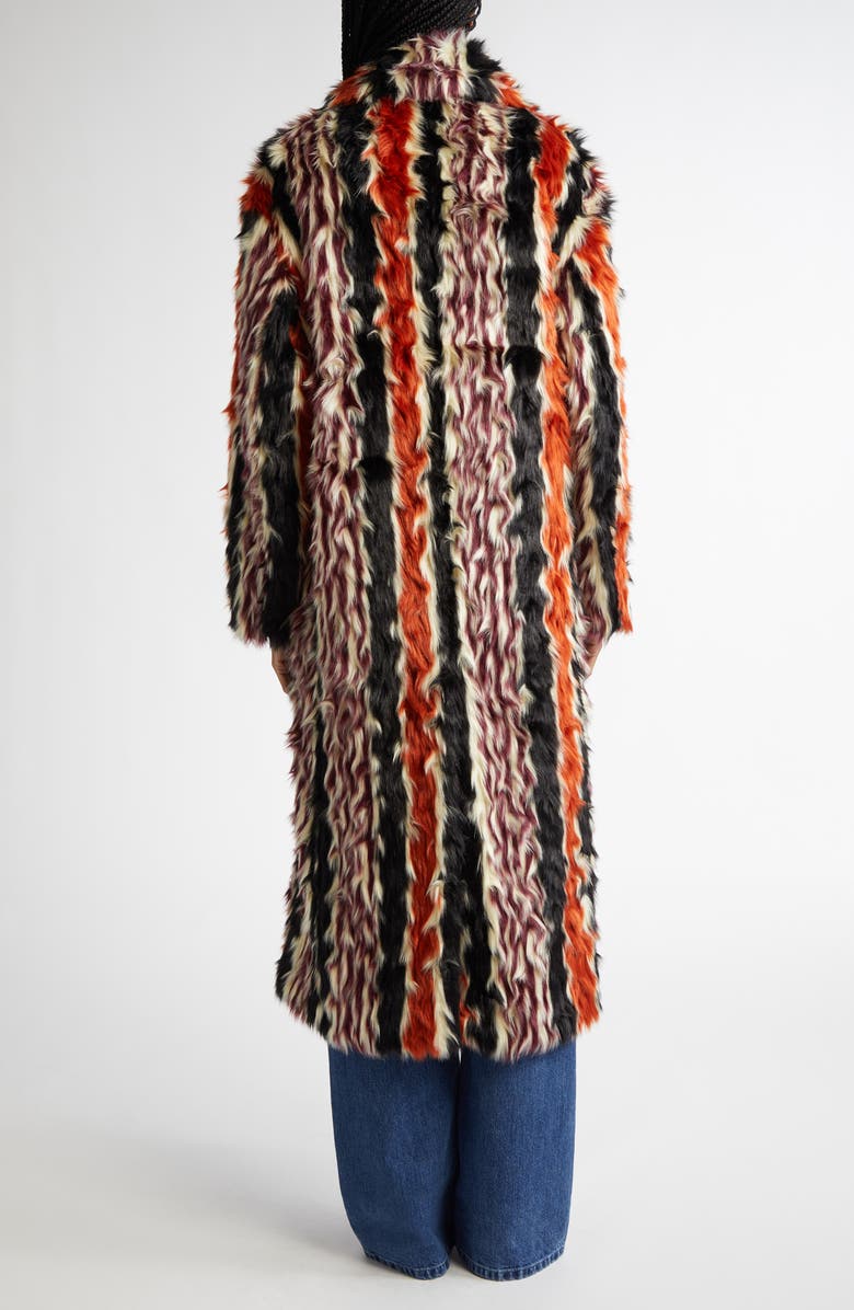 Missoni Stripe Faux Fur Long Coat, Alternate, color,