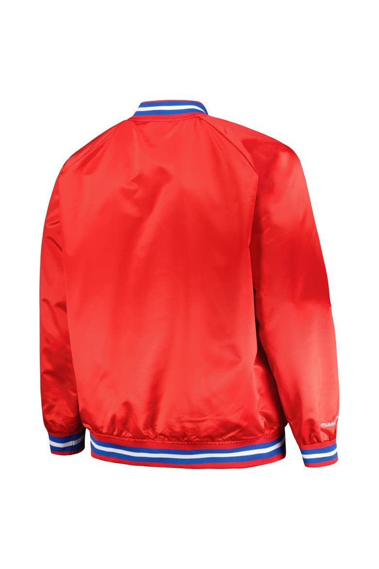 Men's Mitchell & Ness Red LA Clippers Hardwood Classics  Throwback Wordmark Raglan Full-Snap Jacket, Alternate, color, Red