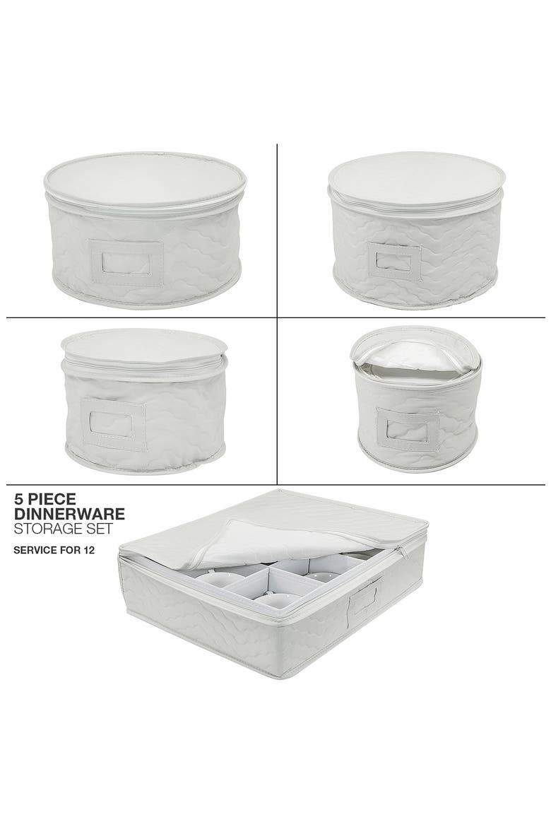 Dinnerware Storage 5-Piece Set - Beige, Alternate, color, BEIGE