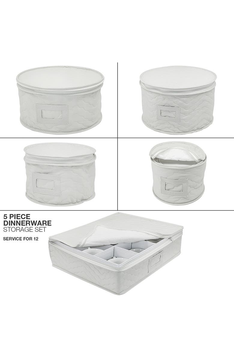 SORBUS Dinnerware Storage 5-Piece Set - Beige, Alternate, color, Beige