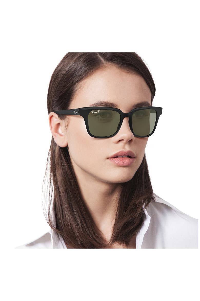 Wayfarer 51mm Polarized Sunglasses, Alternate, color, BLACK/ DARK GREEN POLAR