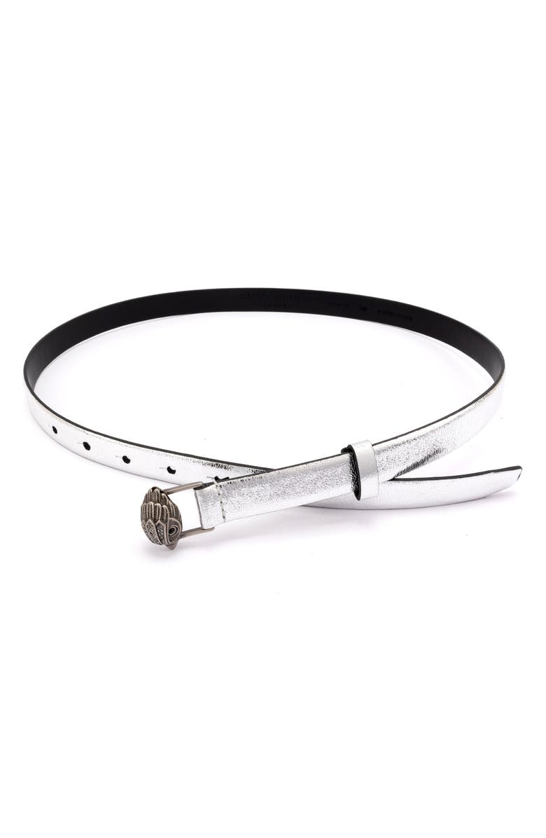 Kurt Geiger London Eagle Buckle Metallic Belt, Alternate, color, 