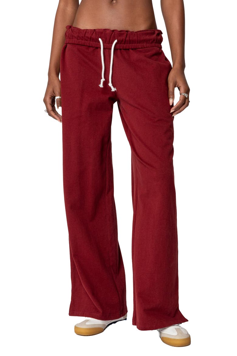 Chance Fold Over Sweatpants, Main, color, BURGUNDY