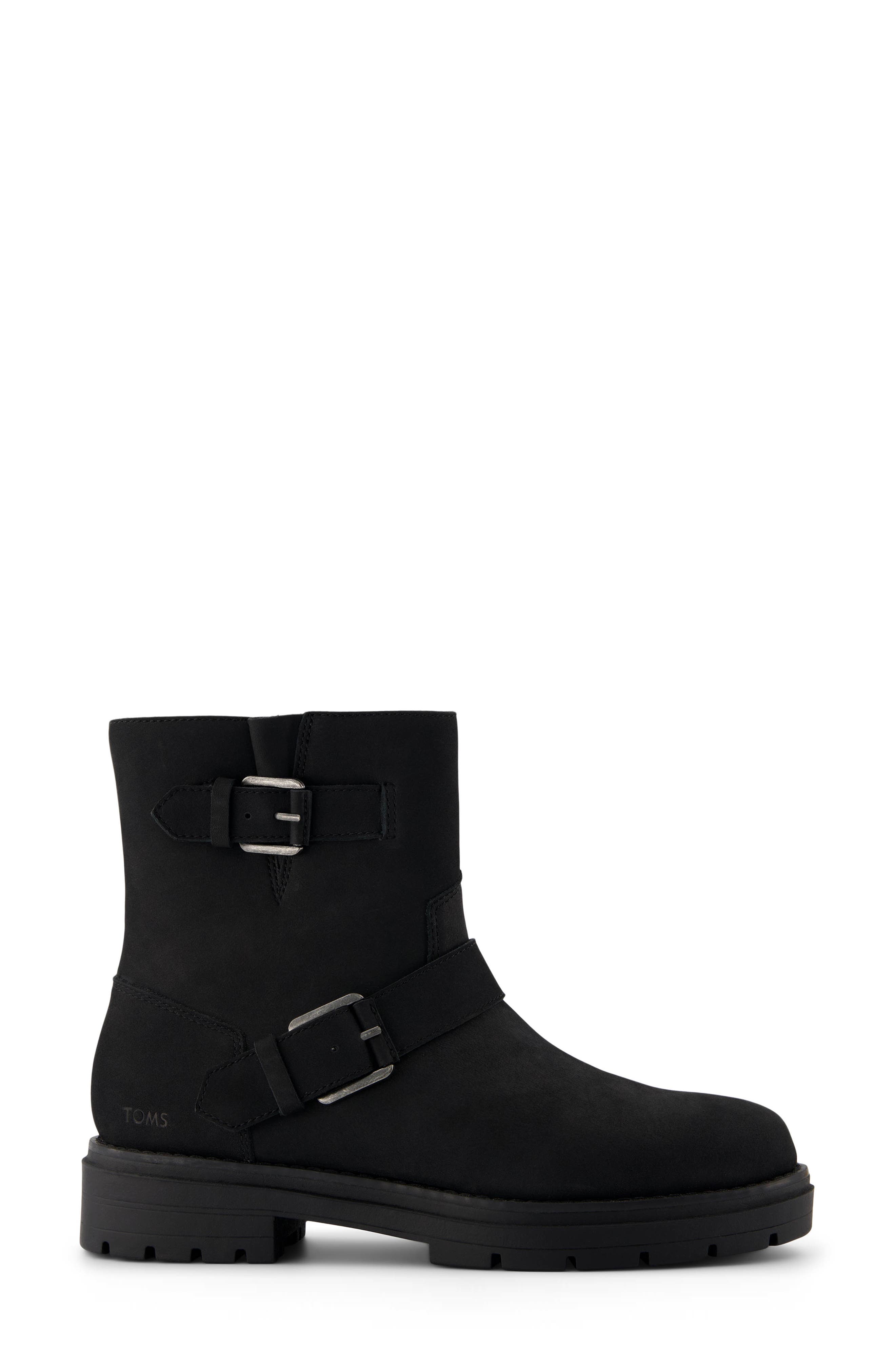 TOMS Ionie Moto Boot, Alternate, color, Black