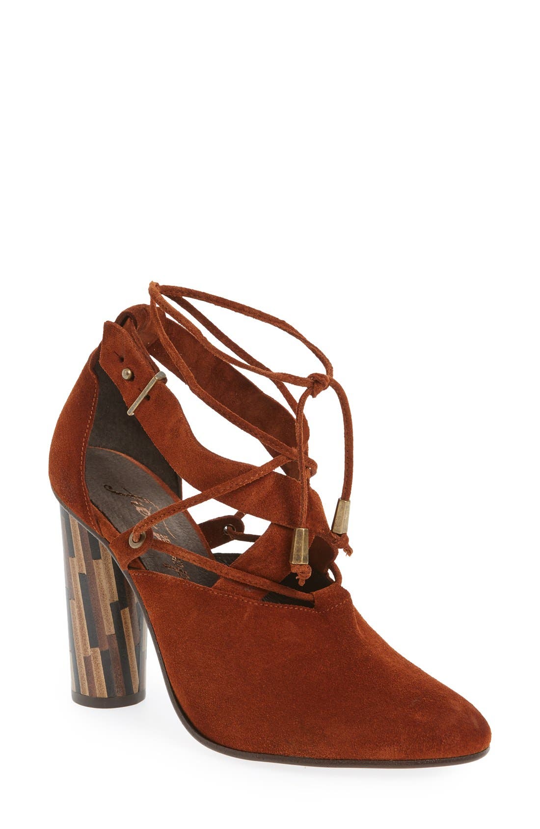 'Nouvella' Lace-Up Pump, Main, color, SETTER SUEDE