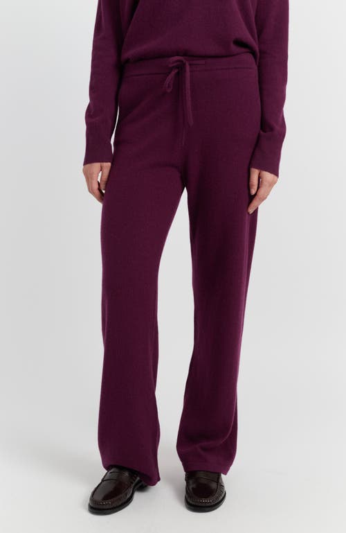 Chinti & Parker Pure Cashmere Wide Leg Pants In Burgundy