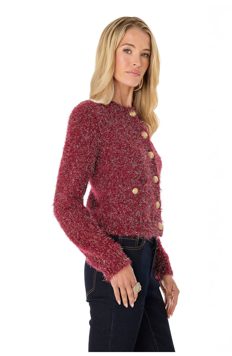 The Noli Shop Joana Knit Cardigan, Alternate, color, Merlot