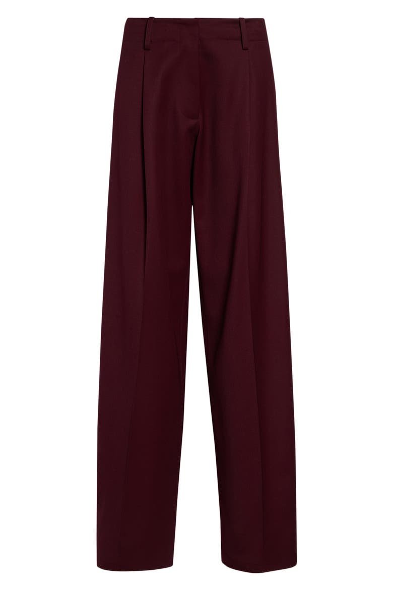 Halima Pleat Front Wool Blend Gabardine Pants, Alternate, color, OXBLOOD