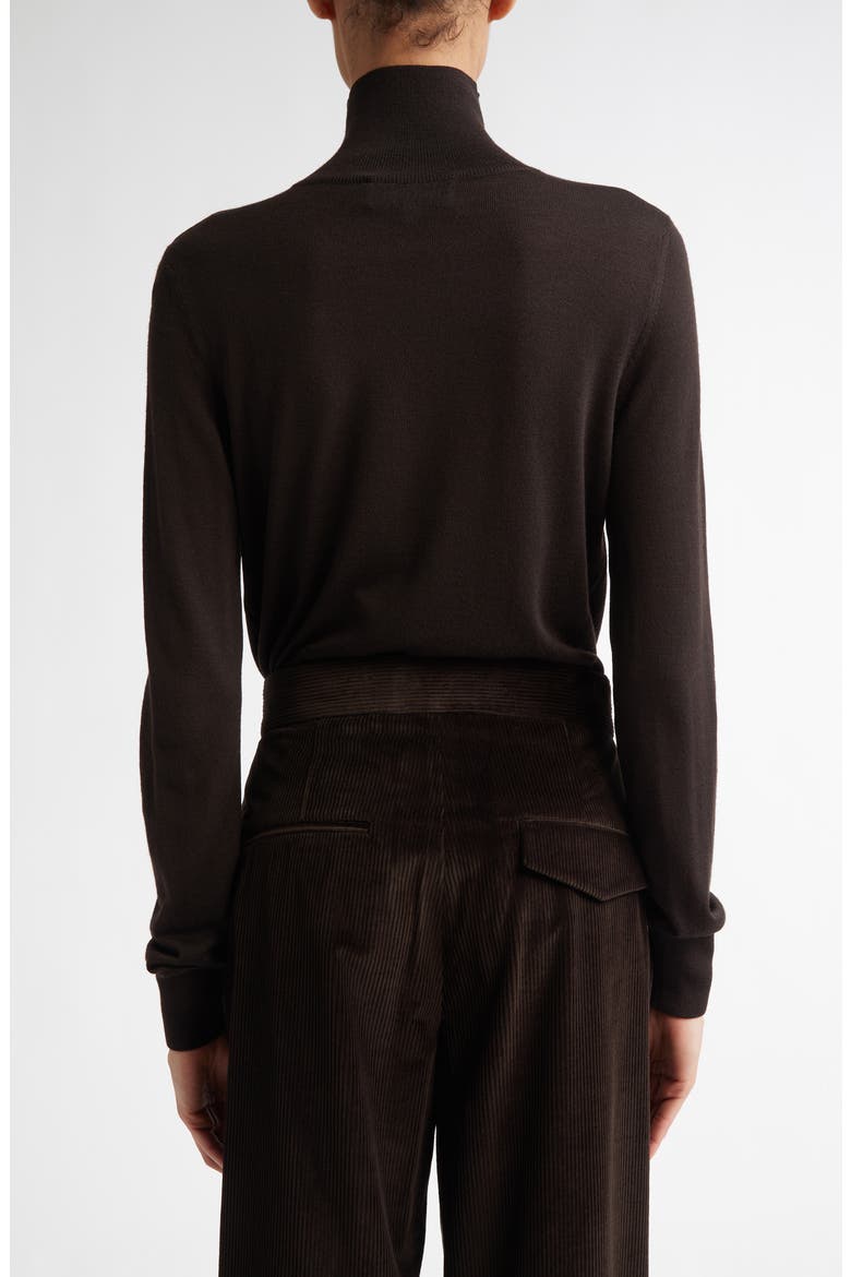 Susan Turtleneck Virgin Wool Sweater, Alternate, color, ESPRESSO