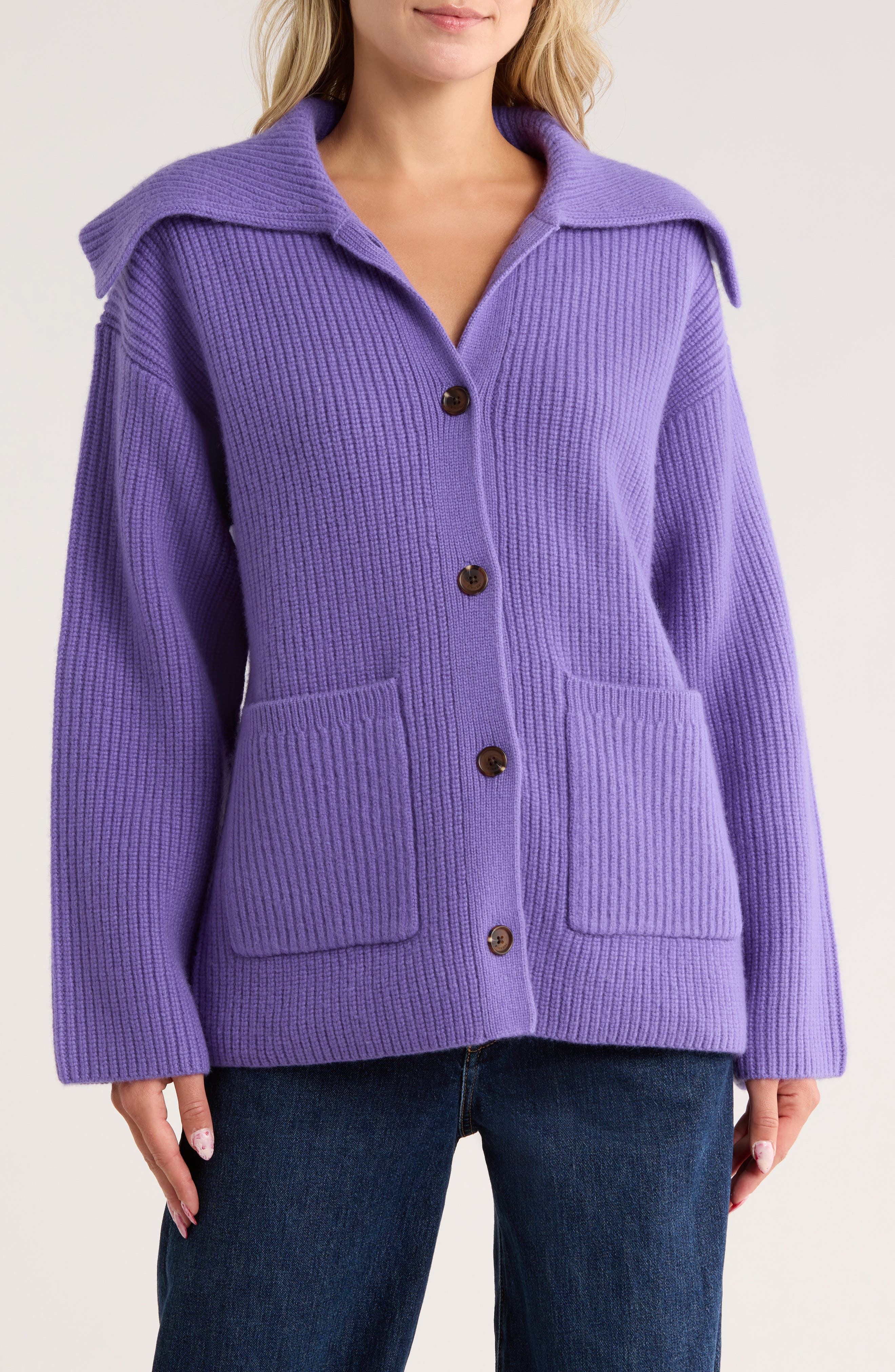 Simkhai Hollie Foldover Collar Cardigan